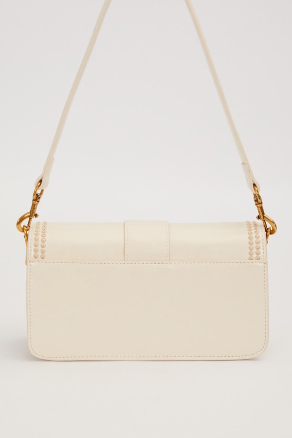 LevidorKREM Dikişli Logo Detay Omuz Çantası