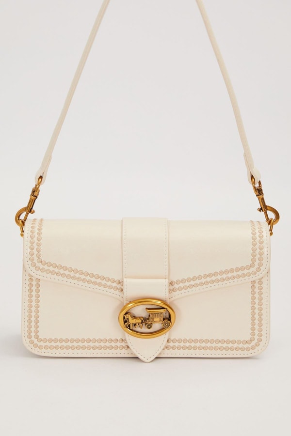 LevidorKREM Dikişli Logo Detay Omuz Çantası