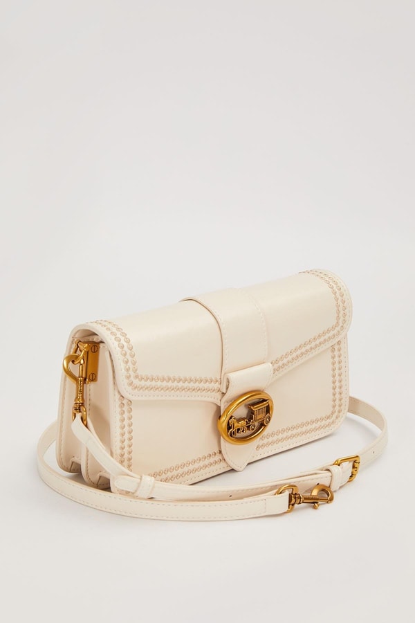 LevidorKREM Dikişli Logo Detay Omuz Çantası