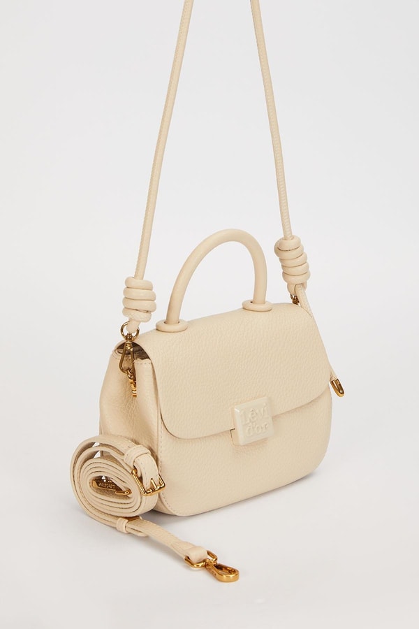 LevidorKrem Düğüm Detay Askılı Omuz Çantası