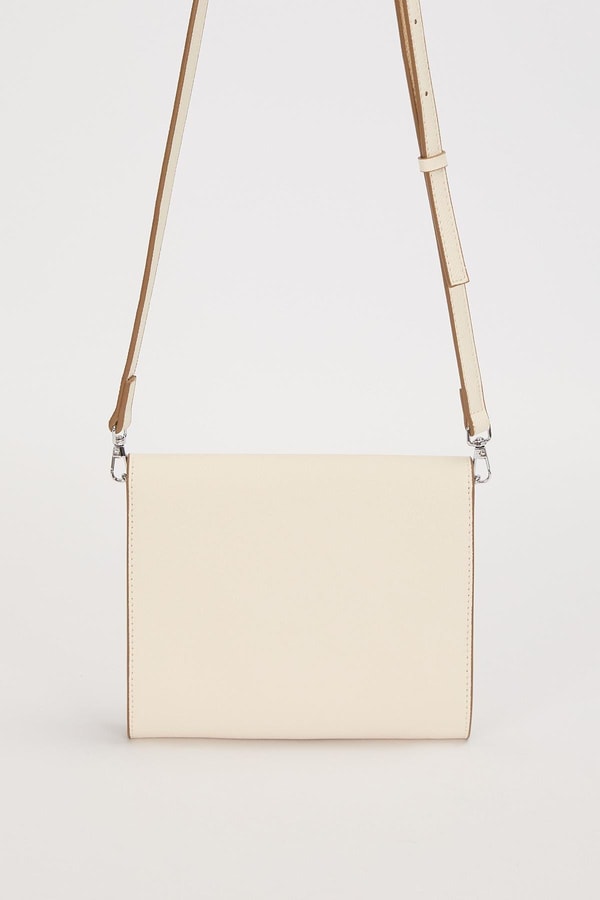 LevidorKrem Düz Form Omuz Çantası