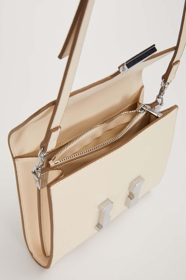 LevidorKrem Düz Form Omuz Çantası