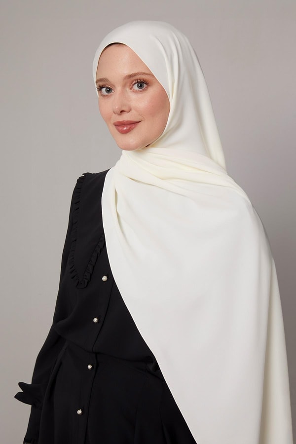 LevidorKrem Düz Trend Şal