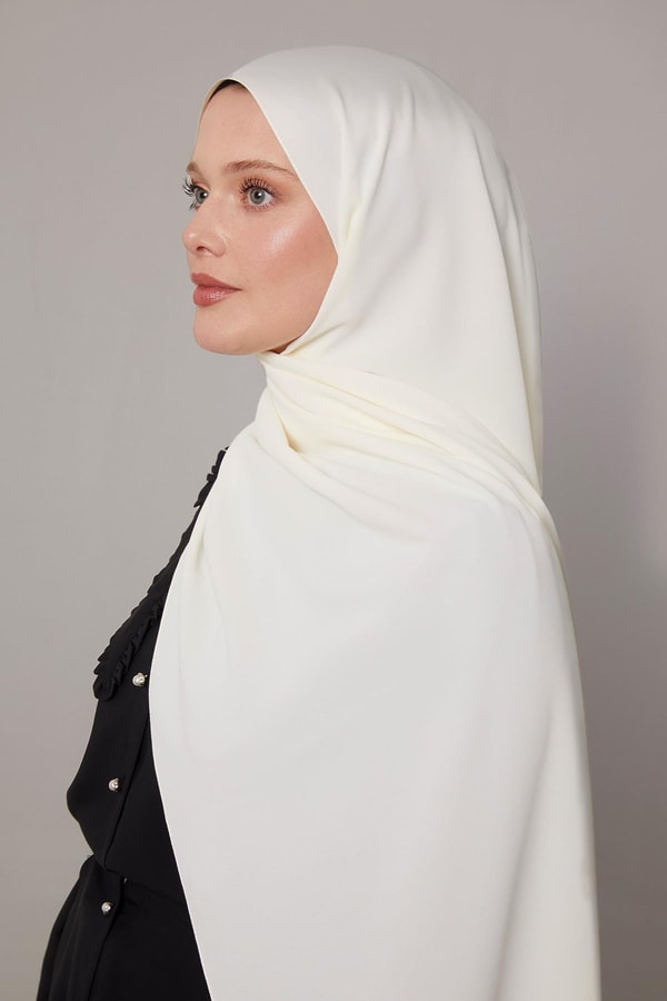 LevidorKrem Düz Trend Şal