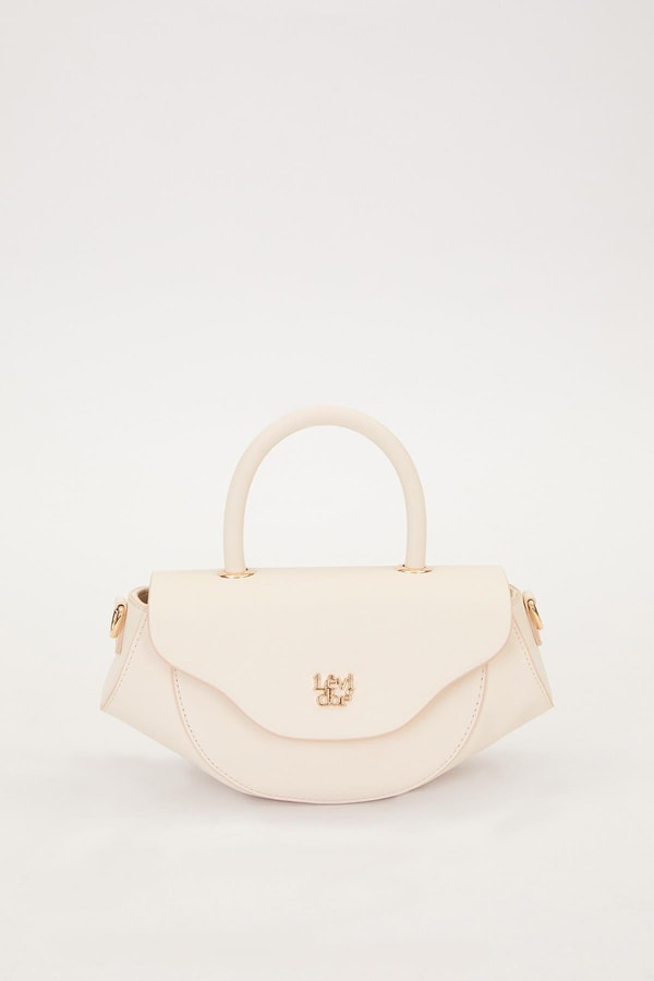 LevidorKrem Geometrik Model Omuz Çantası