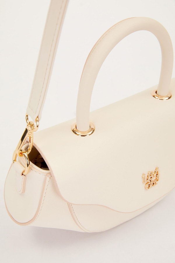 LevidorKrem Geometrik Model Omuz Çantası