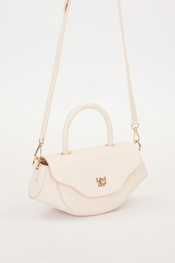 LevidorKrem Geometrik Model Omuz Çantası