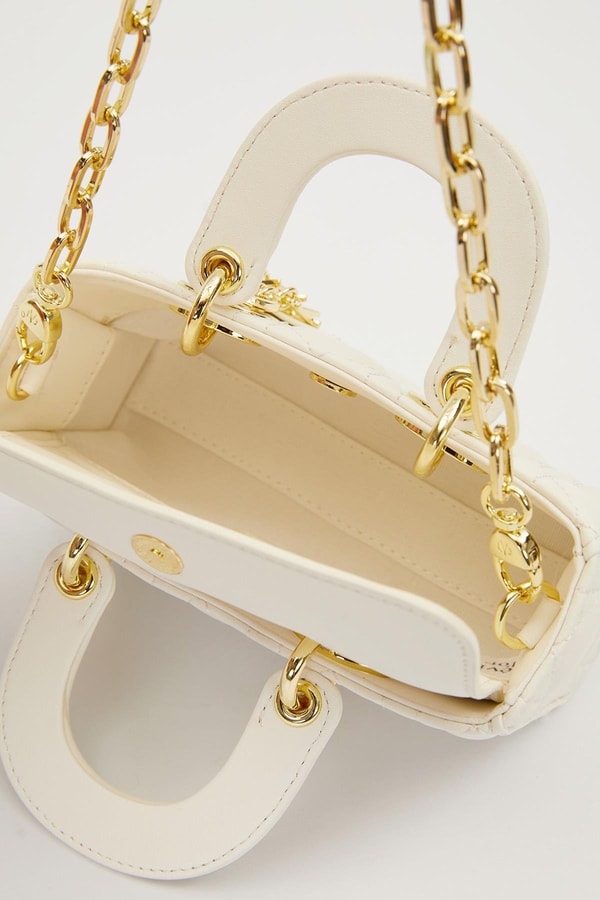 LevidorKrem Gold Zincir Detaylı Omuz Çantası