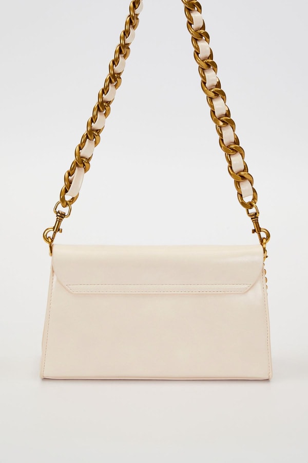 LevidorKrem Kalp Aksesuar Detaylı Omuz Çantası