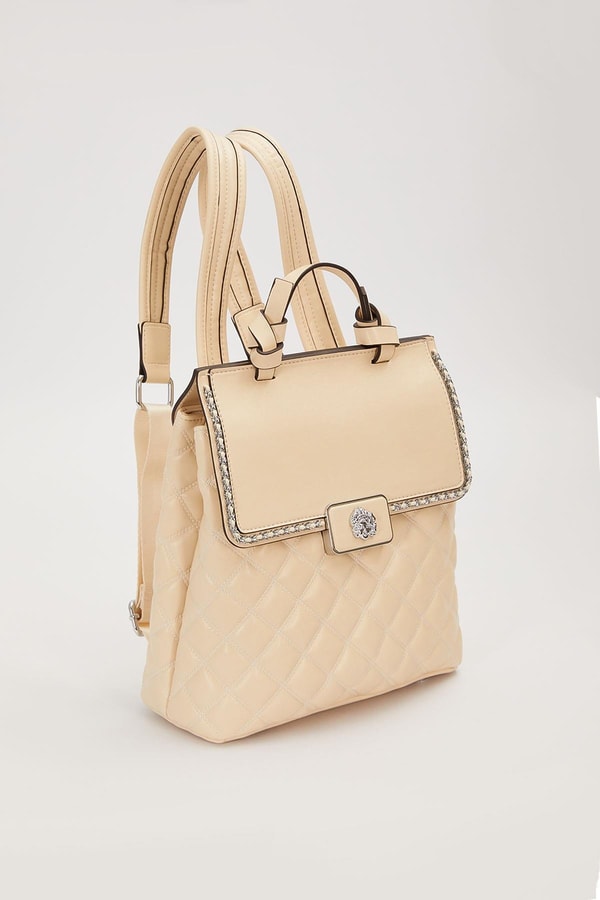 LevidorKrem Kapitone Model Omuz Çantası