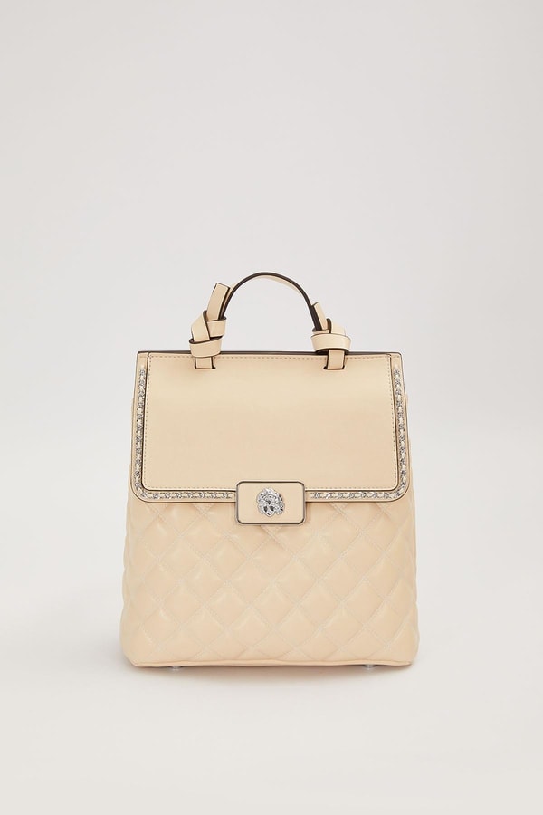 LevidorKrem Kapitone Model Omuz Çantası