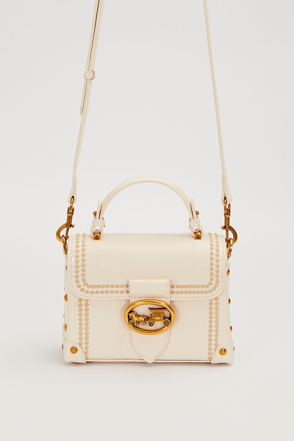 LevidorKrem Kenar Zımba Detaylı Omuz Çantası