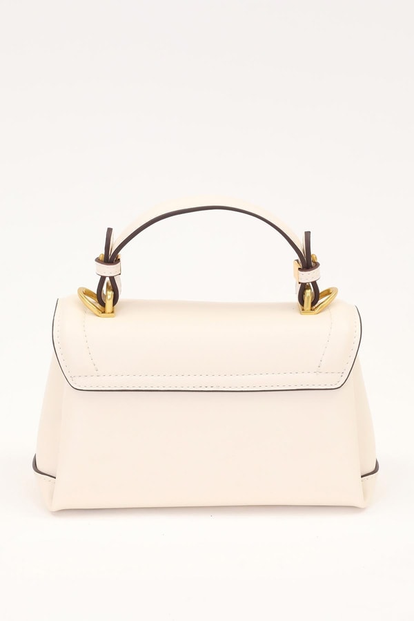 LevidorKrem Kilit Çevirmeli Omuz Çantası