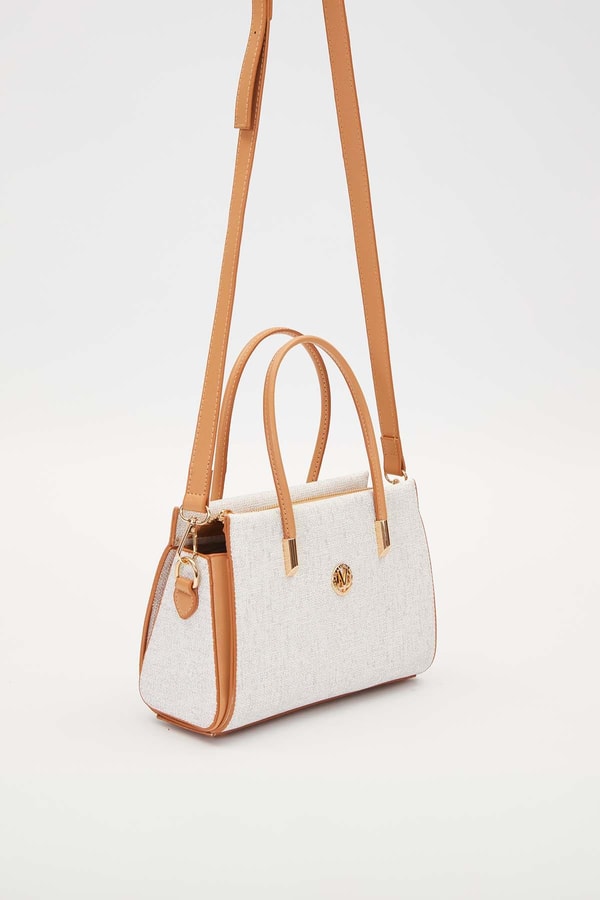 LevidorKrem Kumaş Görünümlü El Çantası