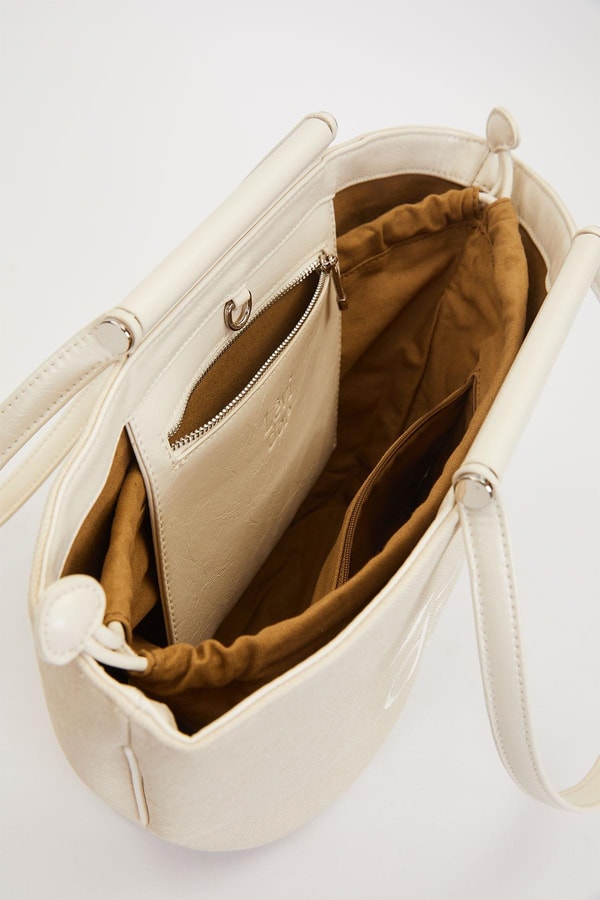 LevidorKREM Kumaş Görünümlü Omuz Çantası