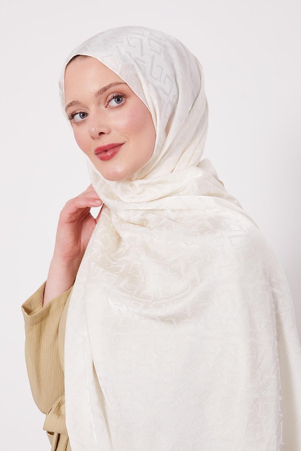 LevidorKrem L Desen İtalyan Jakar Şal