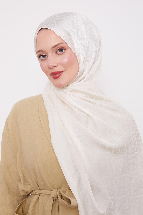 LevidorKrem L Desen İtalyan Jakar Şal