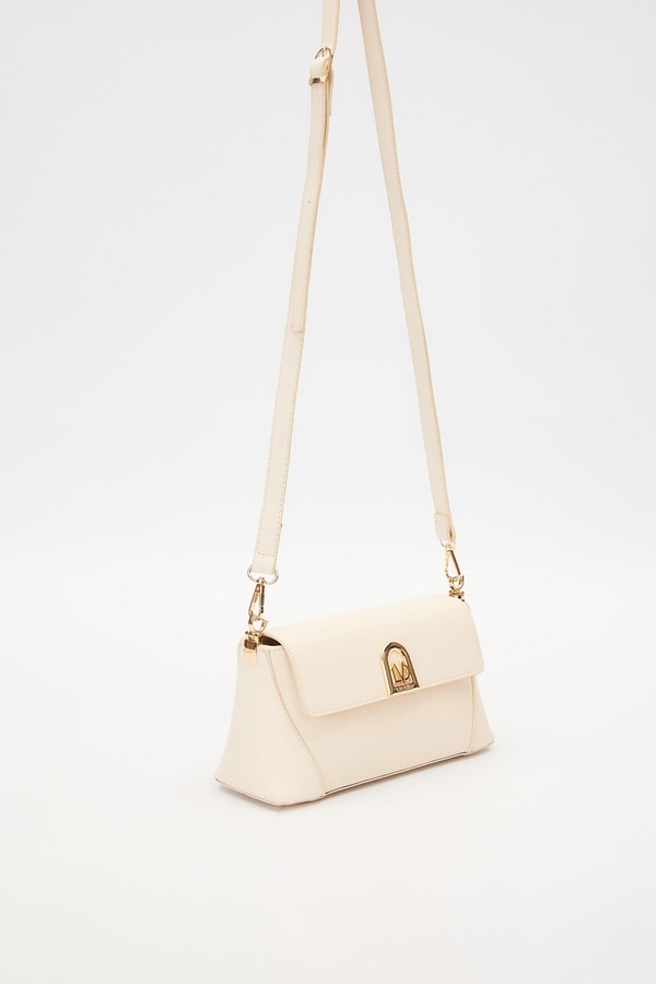 LevidorKrem Logo Detay Omuz Çantası