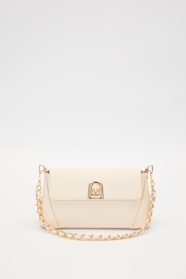 LevidorKrem Logo Detay Omuz Çantası