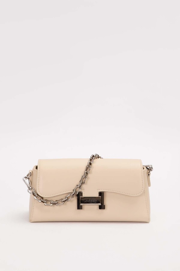 LevidorKrem Logo Tokalı Omuz Çantası