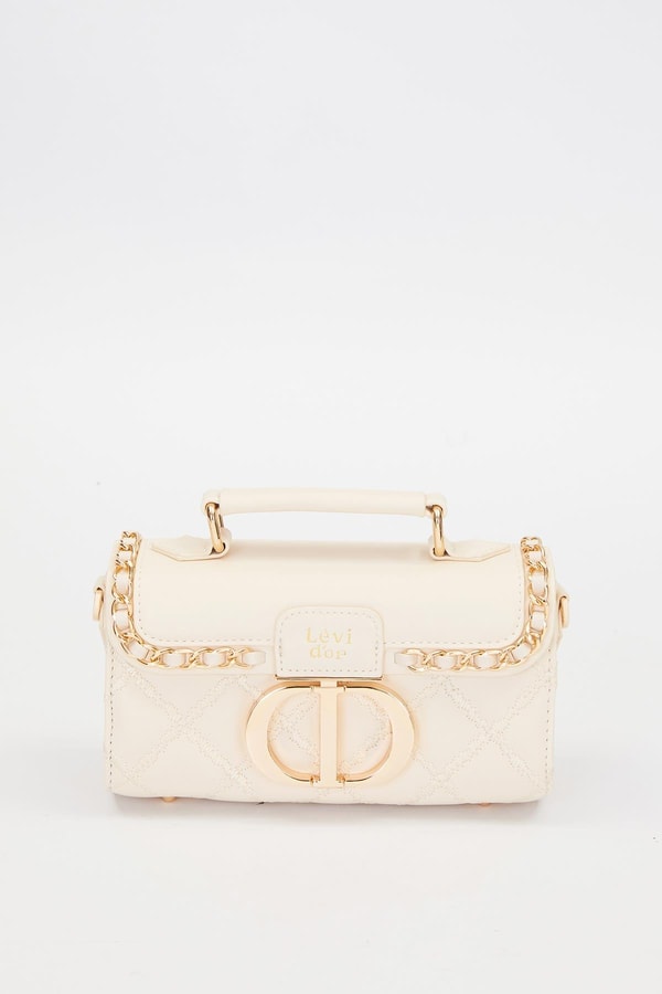 LevidorKrem Metal Halka Detay Omuz Çantası