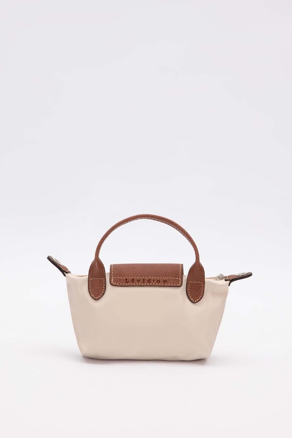 LevidorKrem Mini Boy Deri Kapak Detaylı El Çantası