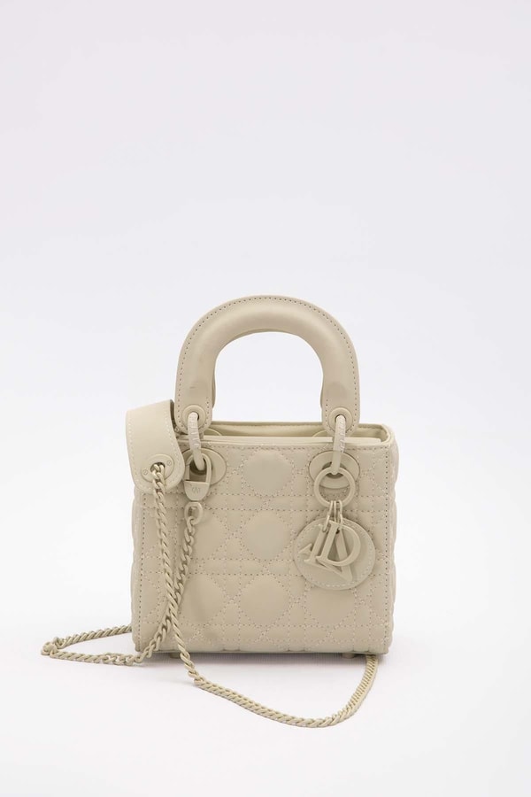 LevidorKrem Mini Zincir Aksesuarlı El Çantası