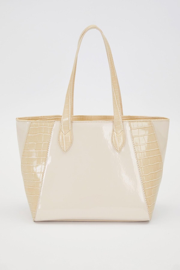 LevidorKREM RUGAN Deri Detay Omuz Çantası