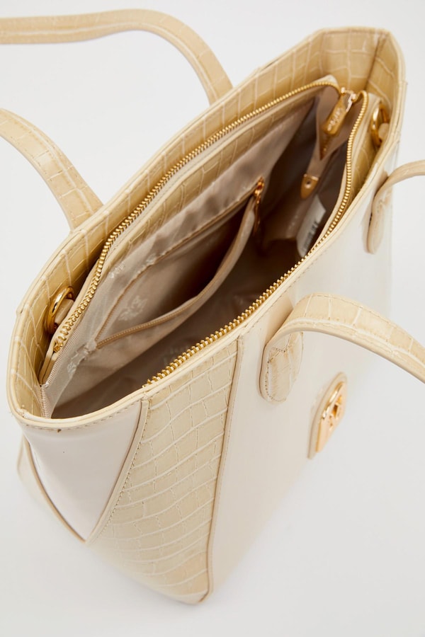 LevidorKREM RUGAN Deri Detay Omuz Çantası