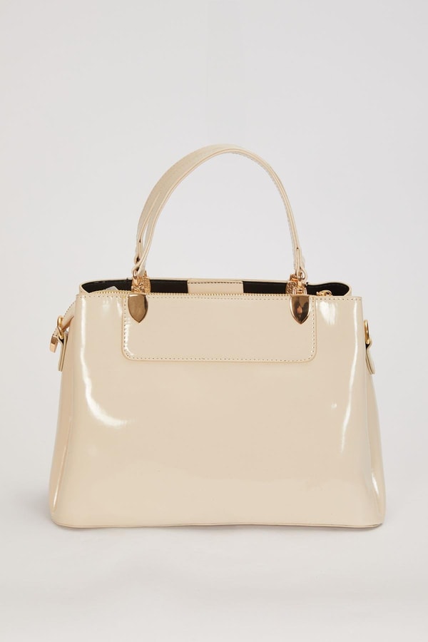 LevidorKREM RUGAN Üç Bölmeli El Çantası