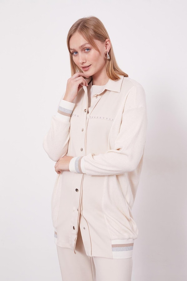 LevidorKrem Simli Ribana Detay Takım