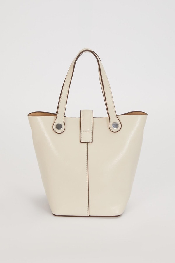 LevidorKrem Üst Kilit Kapamalı El Çantası