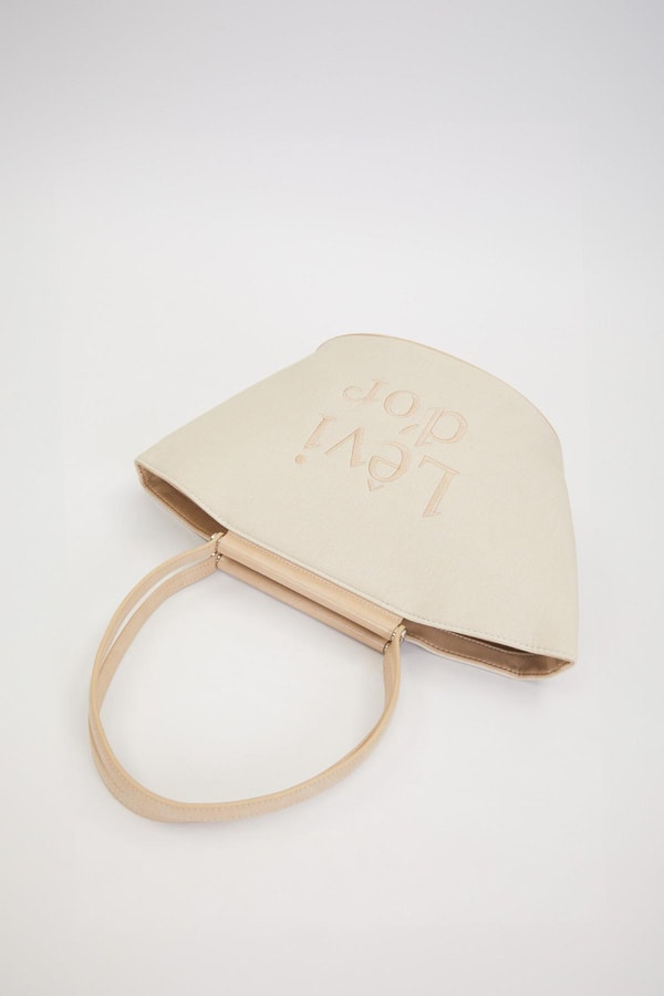 LevidorKREM VİZON Kumaş Görünümlü Omuz Çantası