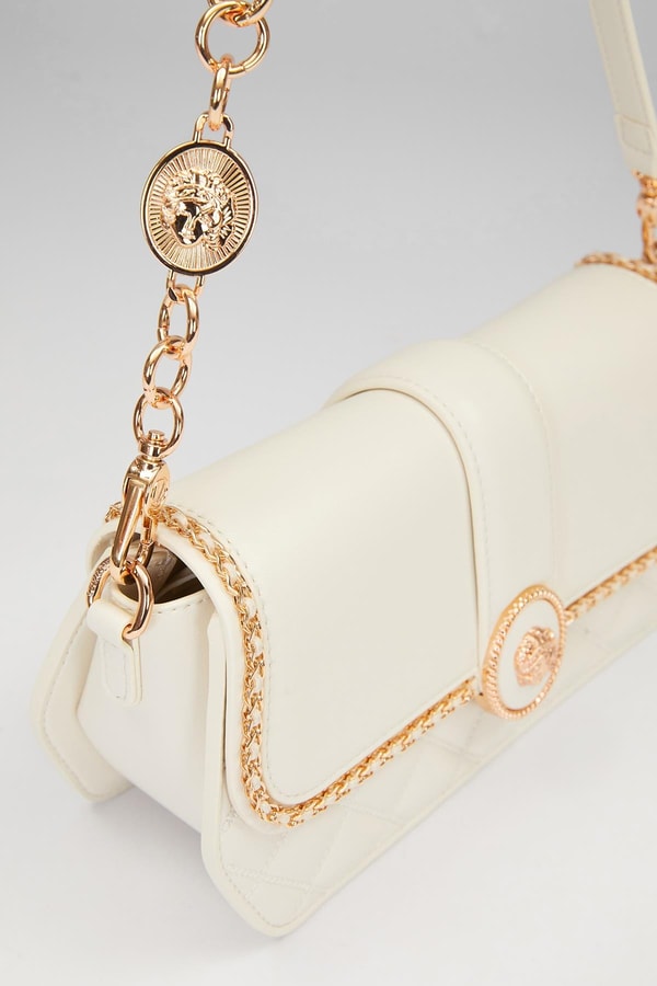 LevidorKrem Yuvarlak Toka Detay Omuz Çantası