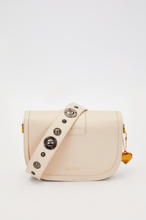 LevidorKREM Zımba Detay Omuz Çantası