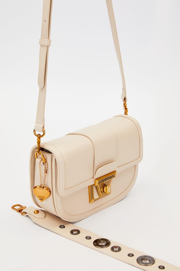 LevidorKREM Zımba Detay Omuz Çantası