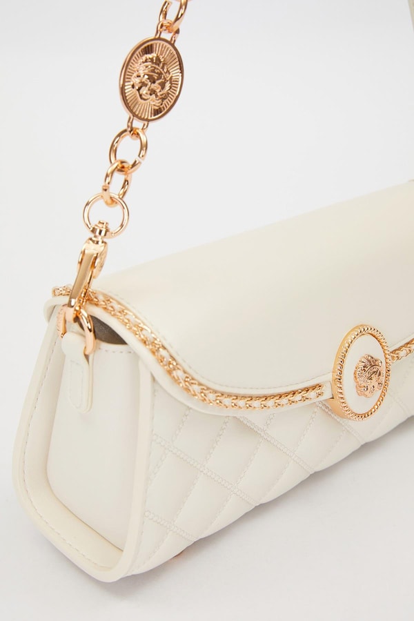 LevidorKrem Zincir Askı Detay Omuz Çantası