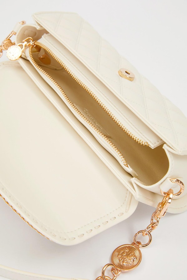 LevidorKrem Zincir Askı Detay Omuz Çantası