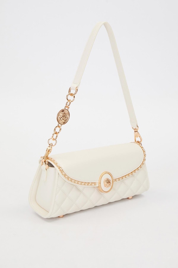 LevidorKrem Zincir Askı Detay Omuz Çantası