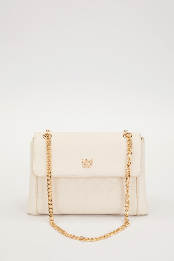 LevidorKrem Zincir Askı Omuz Çantası