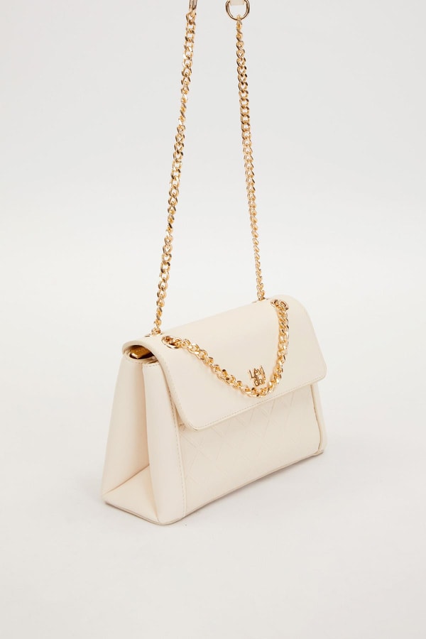 LevidorKrem Zincir Askı Omuz Çantası