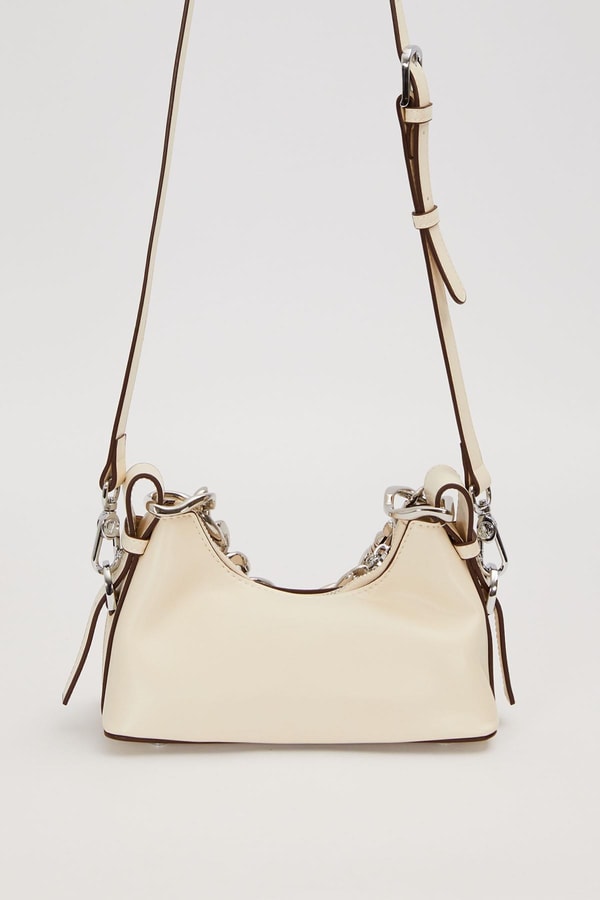 LevidorKrem Zincir Halka Detaylı Omuz Çantası