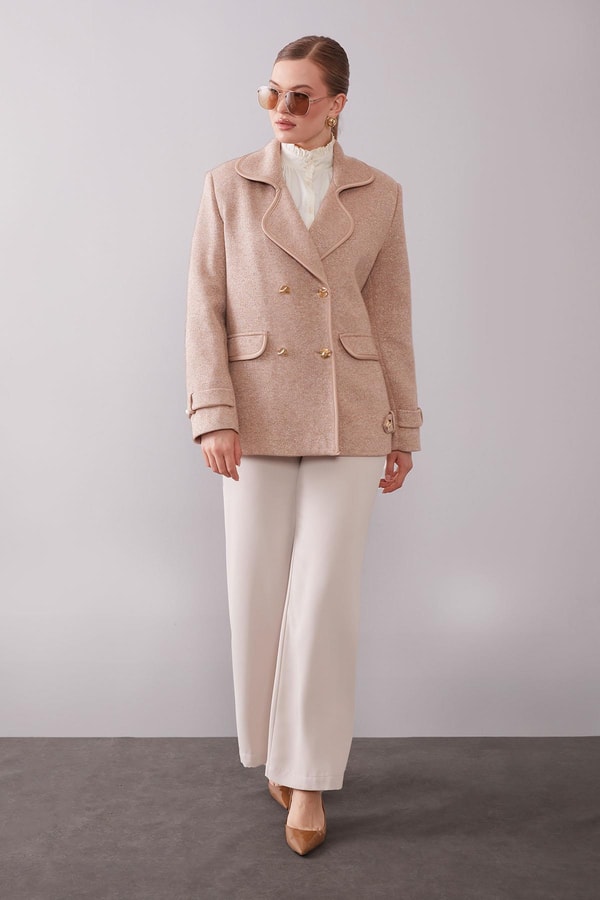 LevidorKruvaze Kenar Şeritli Kaşmir Ceket