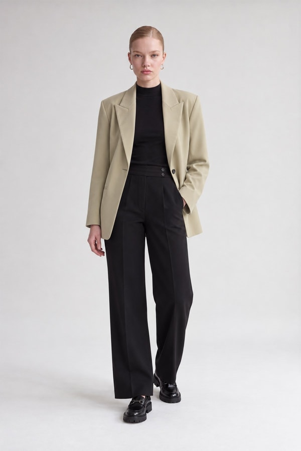 LevidorKruvaze Kesim Blazer Ceket K.Bej