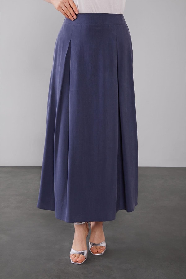 LevidorLacivert Boncuk Bağlama Detaylı Etek Takım