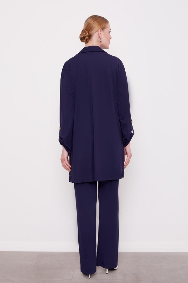 LevidorLacivert File Detaylı Üçlü Takım