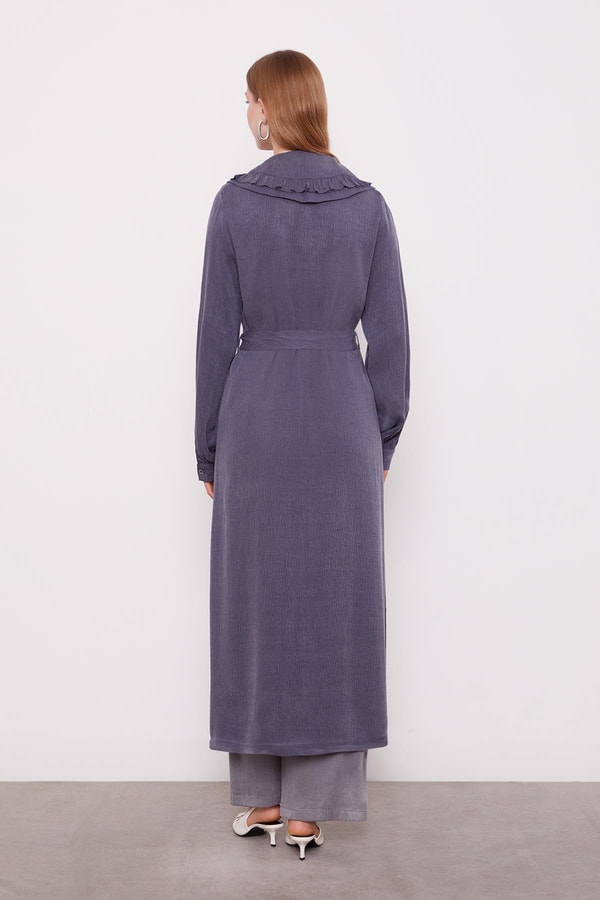 LevidorLacivert Geniş Yakalı Fermuarlı Kap