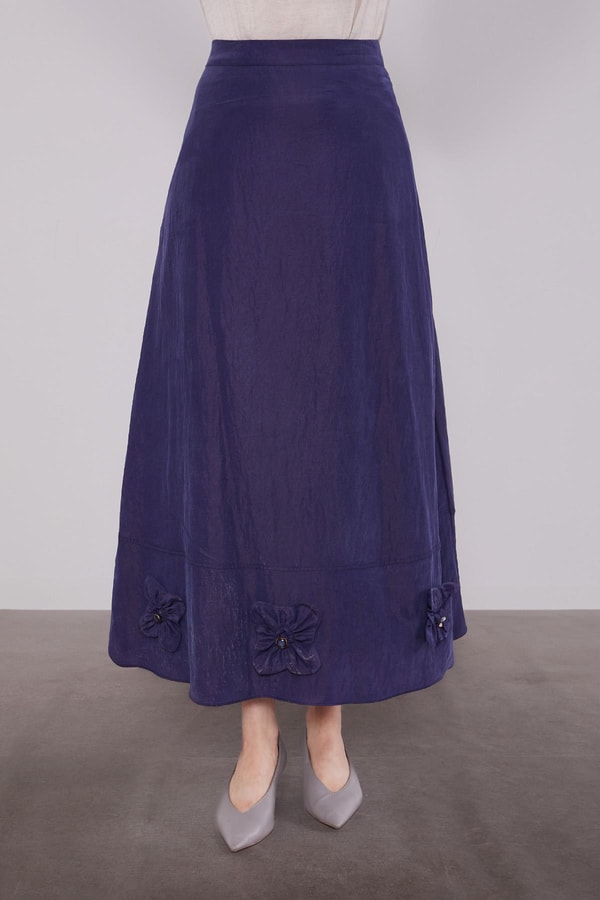 LevidorLacivert Gül Detaylı Cupra Etekli Takım