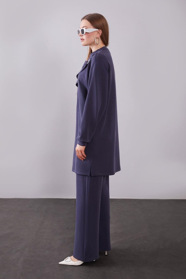 LevidorLacivert Omuz Aksesuar Detaylı İkili Takım