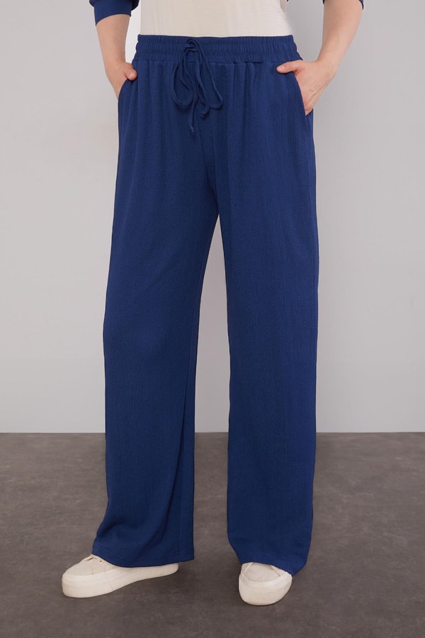 LevidorLacivert Şerit Taş Detaylı İkili Takım